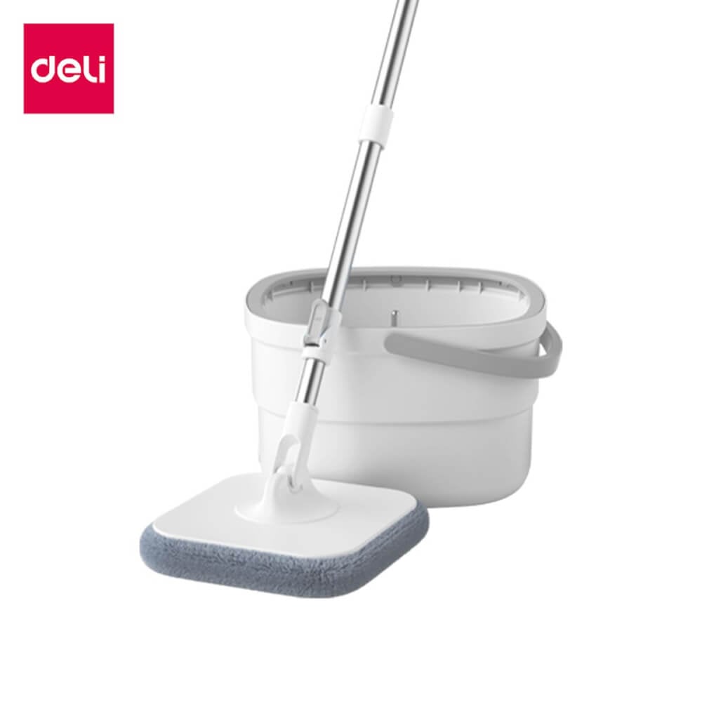 ชุดถังปั่นพร้อมไม้ม็อบ DELI VS1015-GR-01 สีเทา_0